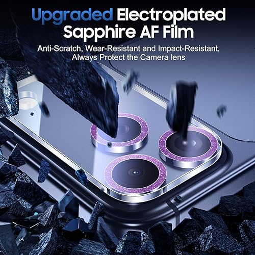 Miniatura 490 de UniqueMe [Paquete de 3 protectores de lente de cámara compatibles con iPhone 14 Pro Max/iPhone 14 Pro, vidrio templado, [compatible con fundas]