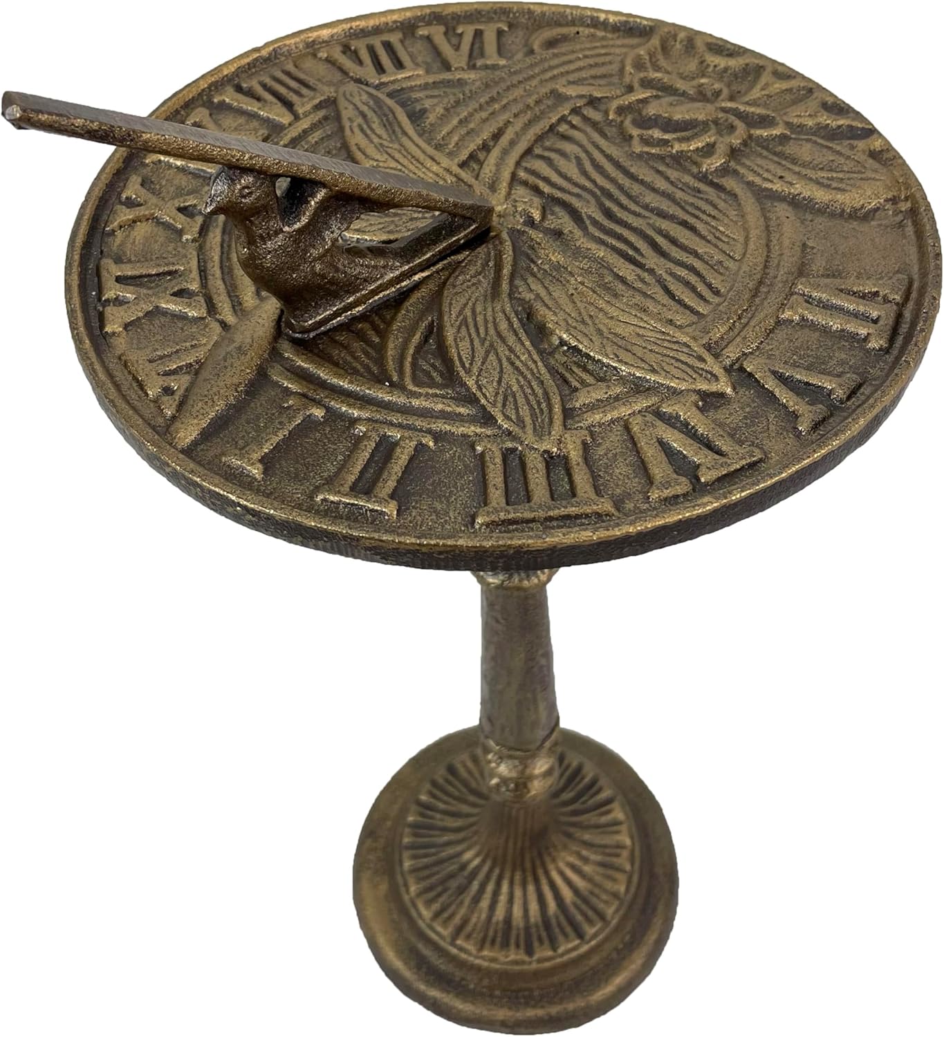 Zeckos 21-Inch Cast Iron Bronze Dragonfly Sundial: A Unique Blend of Artistry and Functionality for Your Garden, Patio, or Pool Area, Infusing Timeless Charm to Exterior Spaces