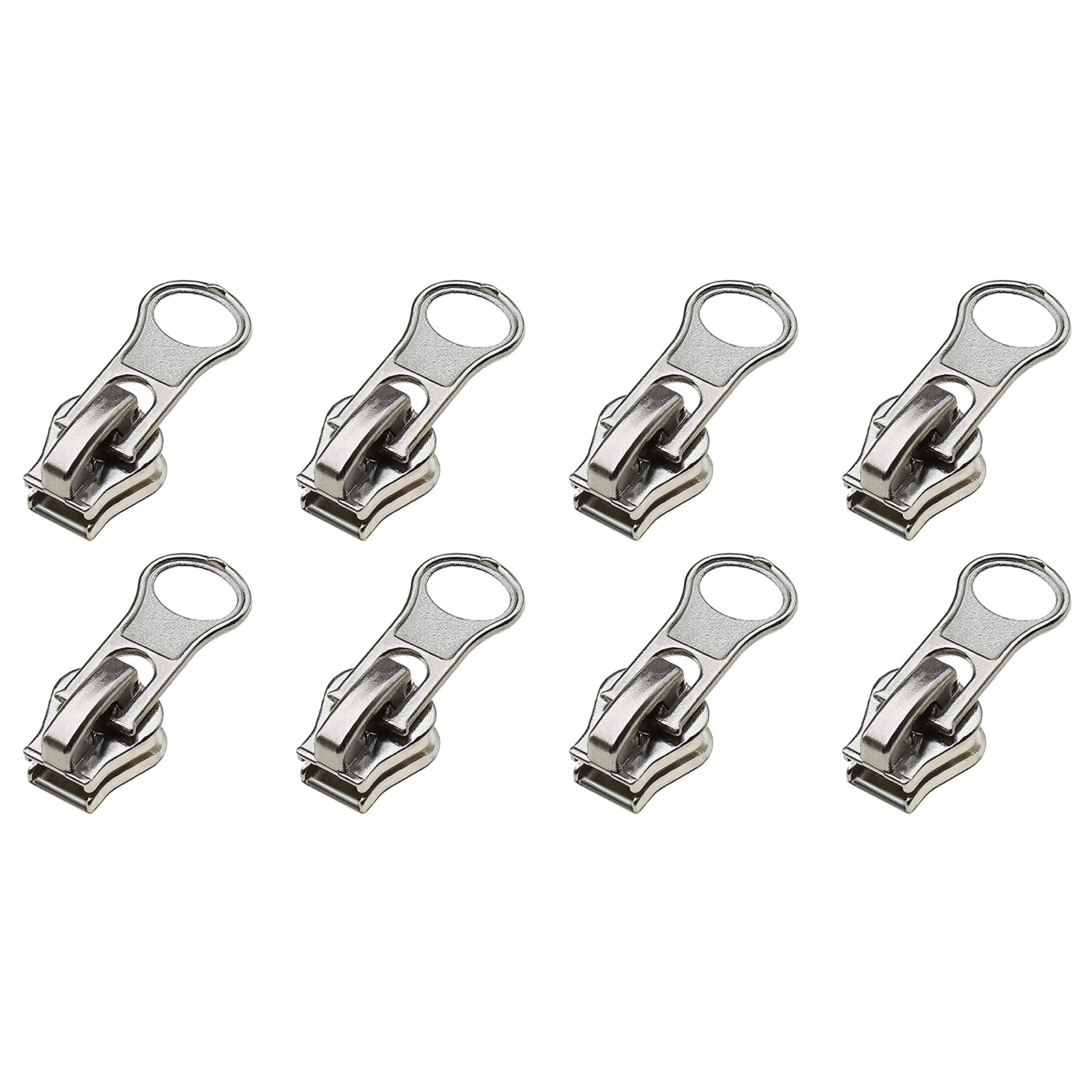 SolaDirect 8 x Zipper Sliders Pullers Replacements Metal Pull Tabs Zip Fixer Parts for Repair Jeans, Coats, Jackets, Zippers (Black for No 5 Zippers)