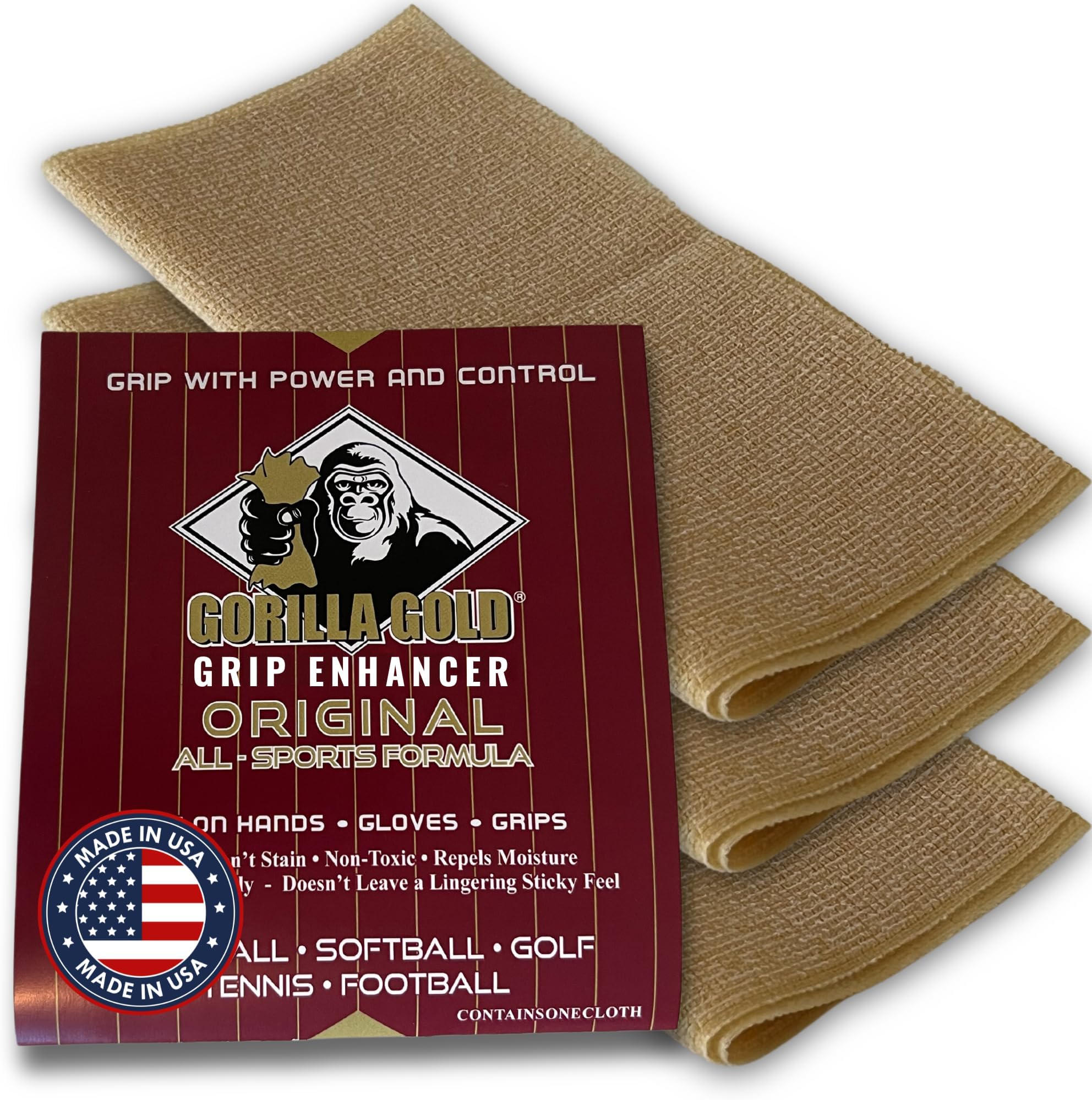 Grip Enhancer Tacky Towel - USA-Made Chalkless Competition-Approved Formula for Softball, Golf, Tennis and More - Versatile Multi-Sport Moisture Control for Sweaty Hands