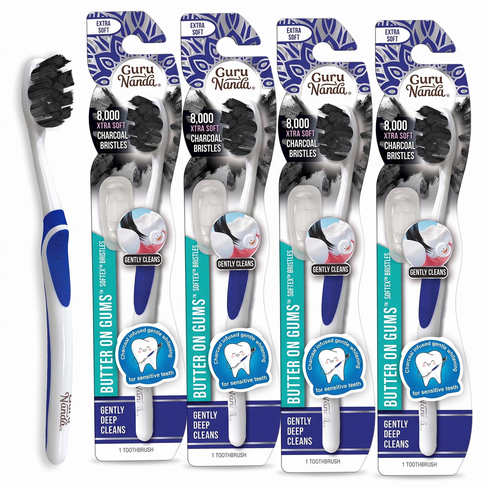 GuruNanda Charcoal Toothbrush - Sensitive Teeth -11