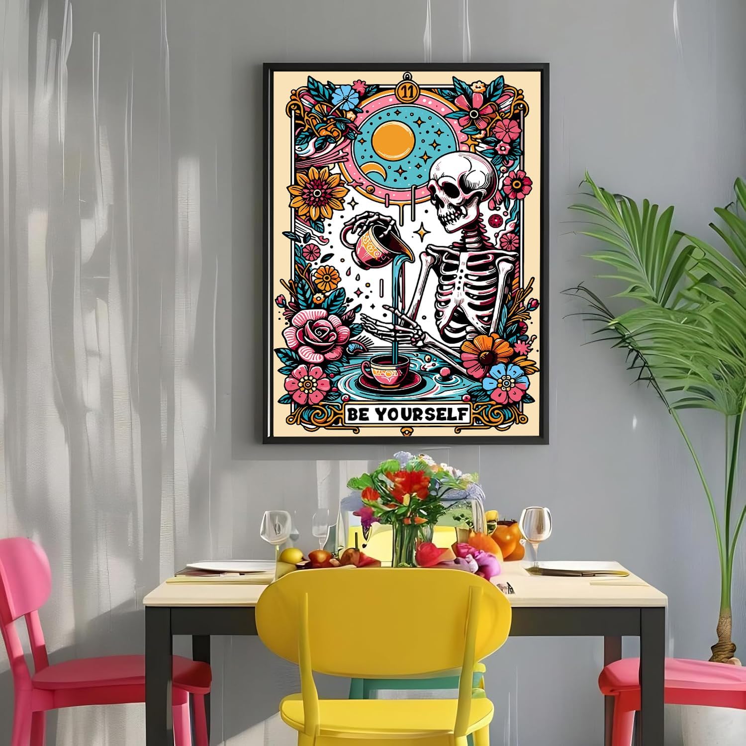 GOUOYANA Paint By Numbers Kit for Adults-Skull BE YOURSELY Funny Canvas image 2