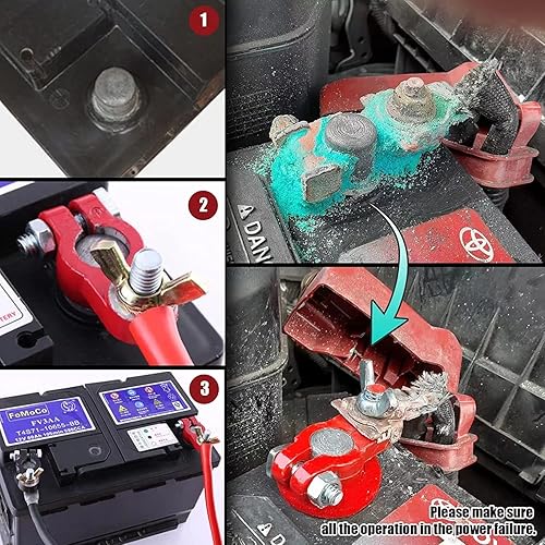 Miniatura 5 de Terminales universales de cable de batería negativos y positivos, terminales de batería, conectores de abrazaderas codificadas por color, con