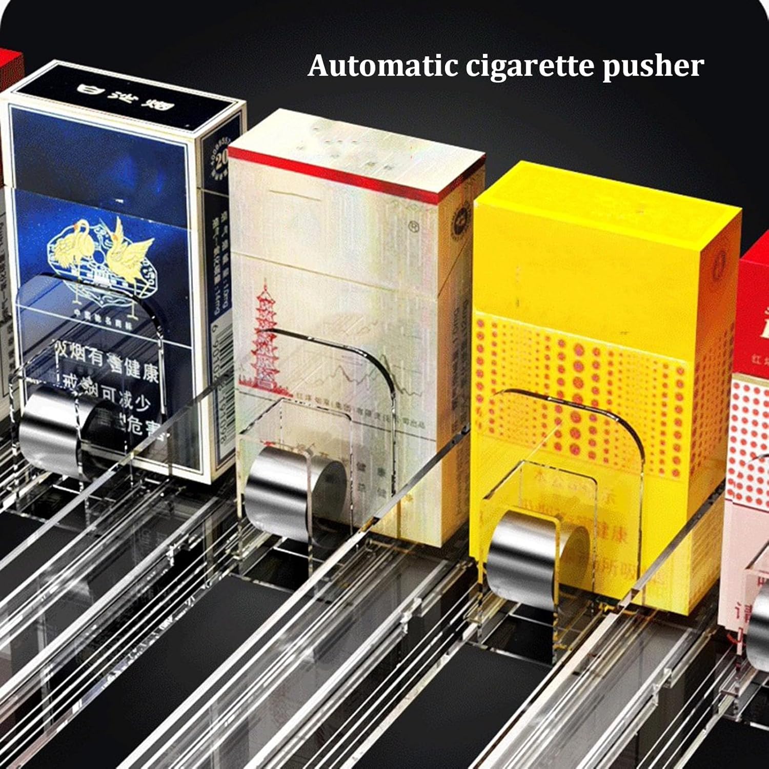 10 Pack Cigarette Display Holder, Automatic Cigarette Pusher Tray, Tobacco Display Stand, Supermarket Cabinet Matchbook Divider, Decorative Transparent Floating Shelf