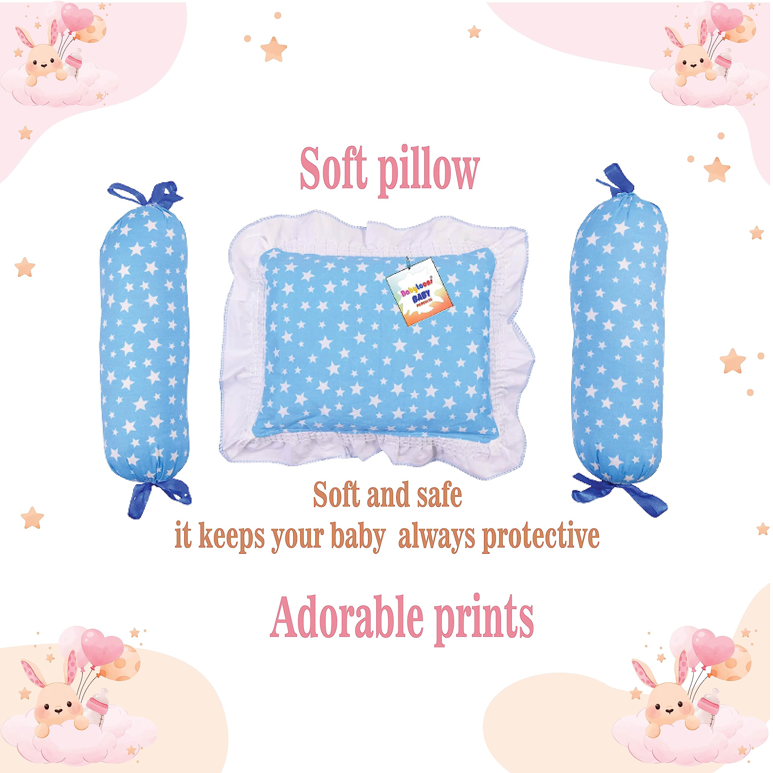Babytoons Flat Bed New Born Baby Bedding Set with Mattress, Carry Bag, Carry Bed for Infants Girls & Boys | Gadda Essentials (0-6 Months) - Image 6 thumbnail