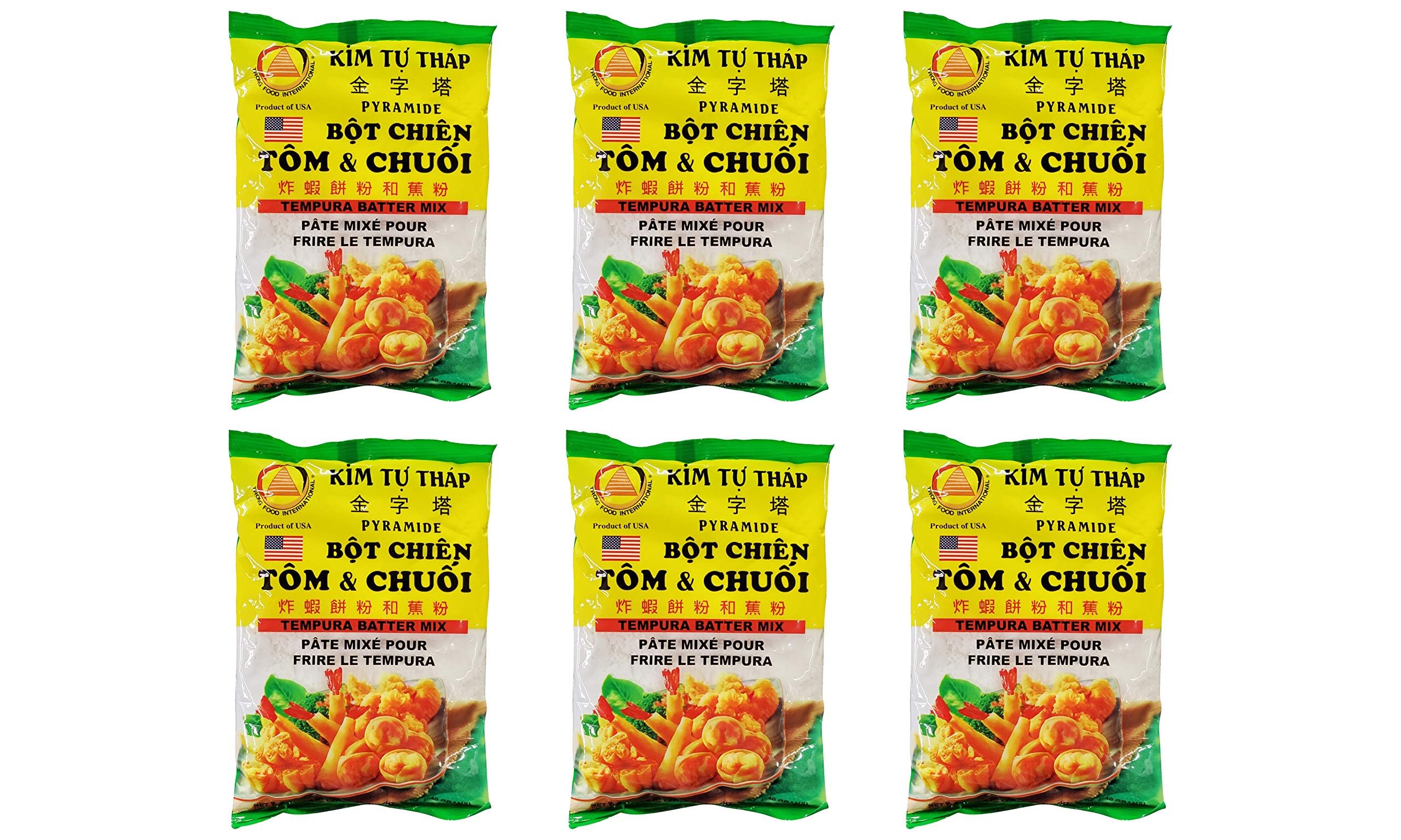 Kim Tu Thap Pyramide Bot Chien Tom & Chuoi - Tempura Batter Mix (6 Pack, Total of 72oz)