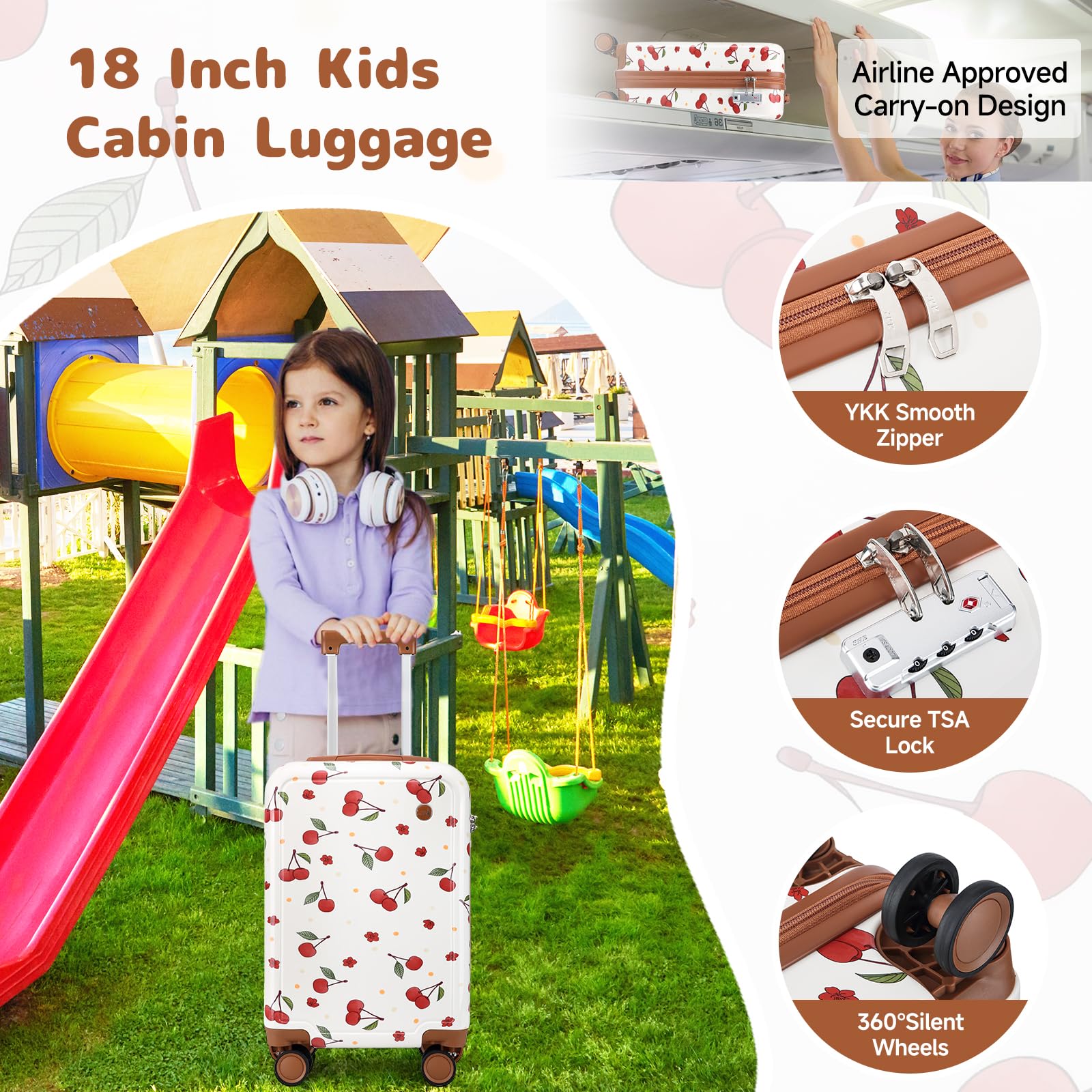 Sea choice Kinderkoffer mit Rucksack Set Handgepäck Leicht Hartschalenkoffer Trolley Jungen Mädchen Reisekoffer mit 4 Rollen, TSA Schloss, 53x34x21cm