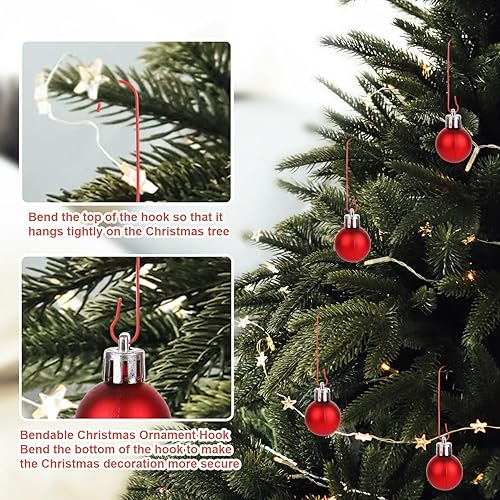 Miniatura 10 de 200 ganchos para adornos de Navidad, 2.4 x 0.5 pulgadas, ganchos para adornos de árbol de Navidad en forma de C con caja de almacenamiento, ganchos