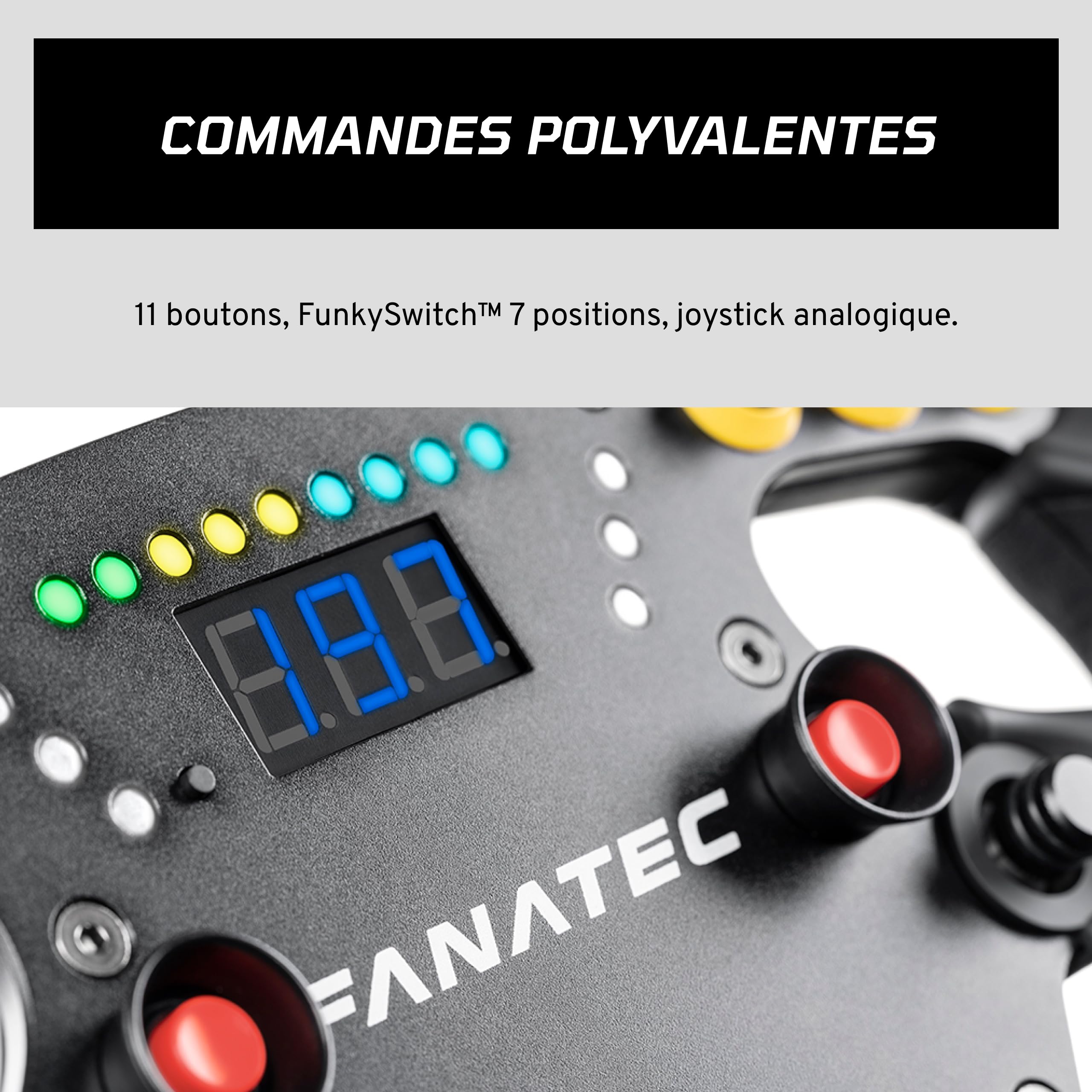 FANATEC Sim Racing ClubSport F1 Esports V2 Volant – PC | Licence Officielle Formula 1, Poignées en Alcantara, Écran LED, Palettes Magnétiques, Moteurs à Vibration Intégrés