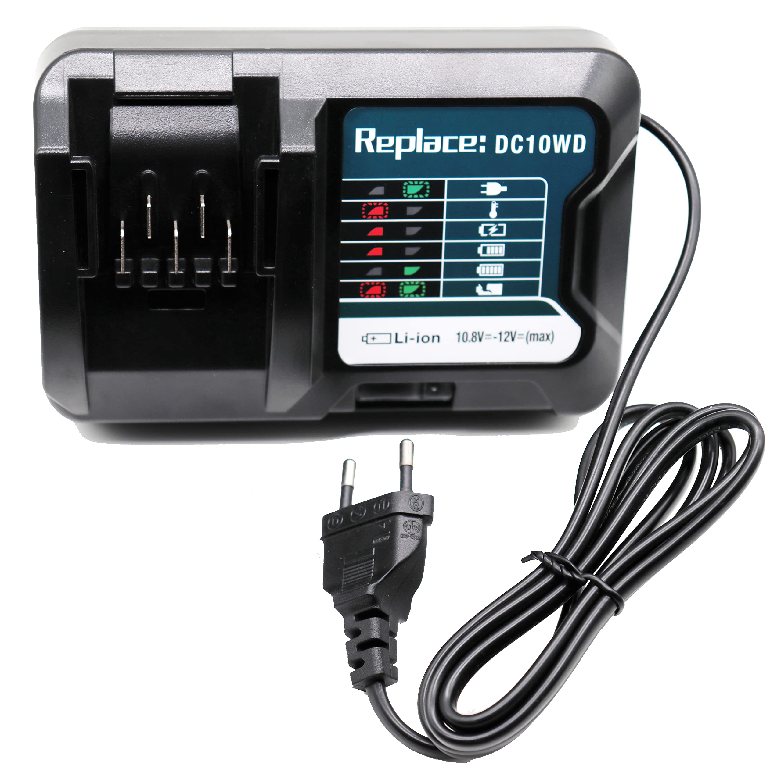 Cargador DC10WD DC10SB DC10WC, Compatible con Makita 12V/10.8V Cargador BL1015 BL1016 BL1021B 197396-9 BL1041B 197406-2 Batería