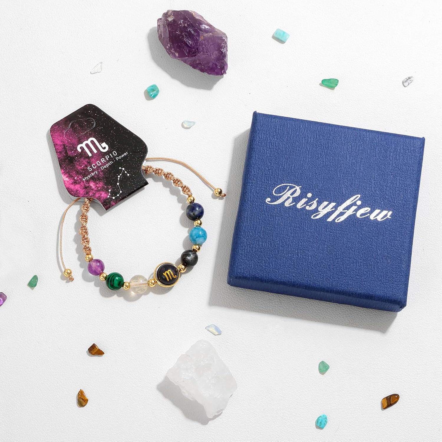 Zodiac Crystal Bracelets for Women 12 Constellations Healing Crystal Beads Bracelet Birthday Natural Stone Zodiac Gifts Horoscope Spiritual Bracelet - Image 7