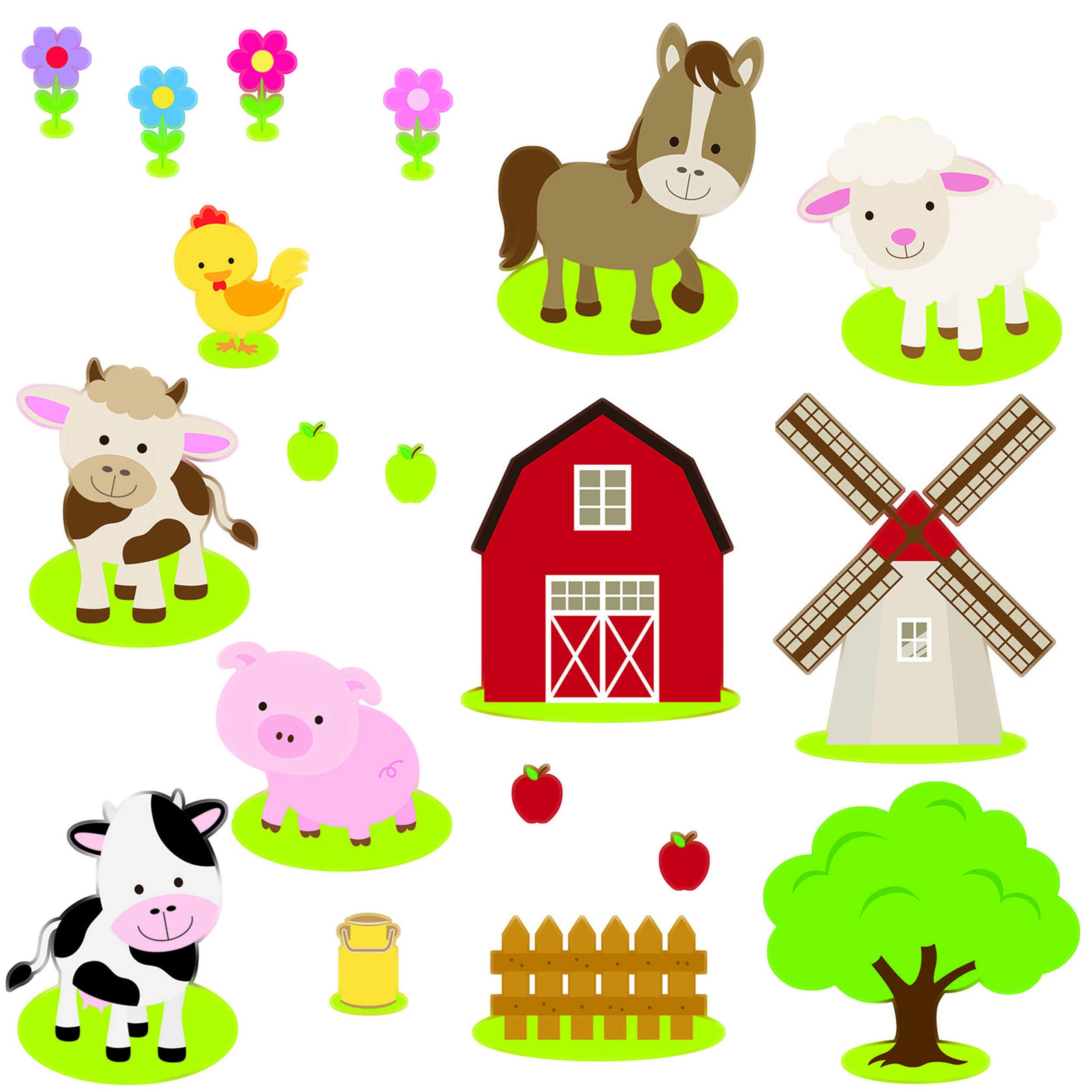 alles-meine.de GmbH Sitzgruppe für Kinder - Tisch + 2 Kinderstühle - Größen & Motiv & Farbwahl - Bauernhof Tiere/rot - höhenverstellbar - 1 bis 8 Jahre - Plastik - für INNEN & ..