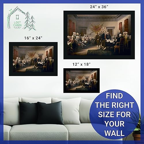 Vista 6 de Declaración de independencia de John Trumbull - Lienzo enmarcado para decoración de pared, lienzos de reproducción de pintura fina Impresión