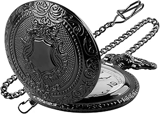 SwitchMe Classic Quartz Pocket Watch for Men,Roman Numeral Dial Non-Mechanical Movement Pocket Watch with Chain