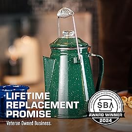 COLETTI Classic Percolator Coffee Pot - The Most Nostalgic Camping Coffee Pot, Now Modernized [Green Enamel, 12 Cup]