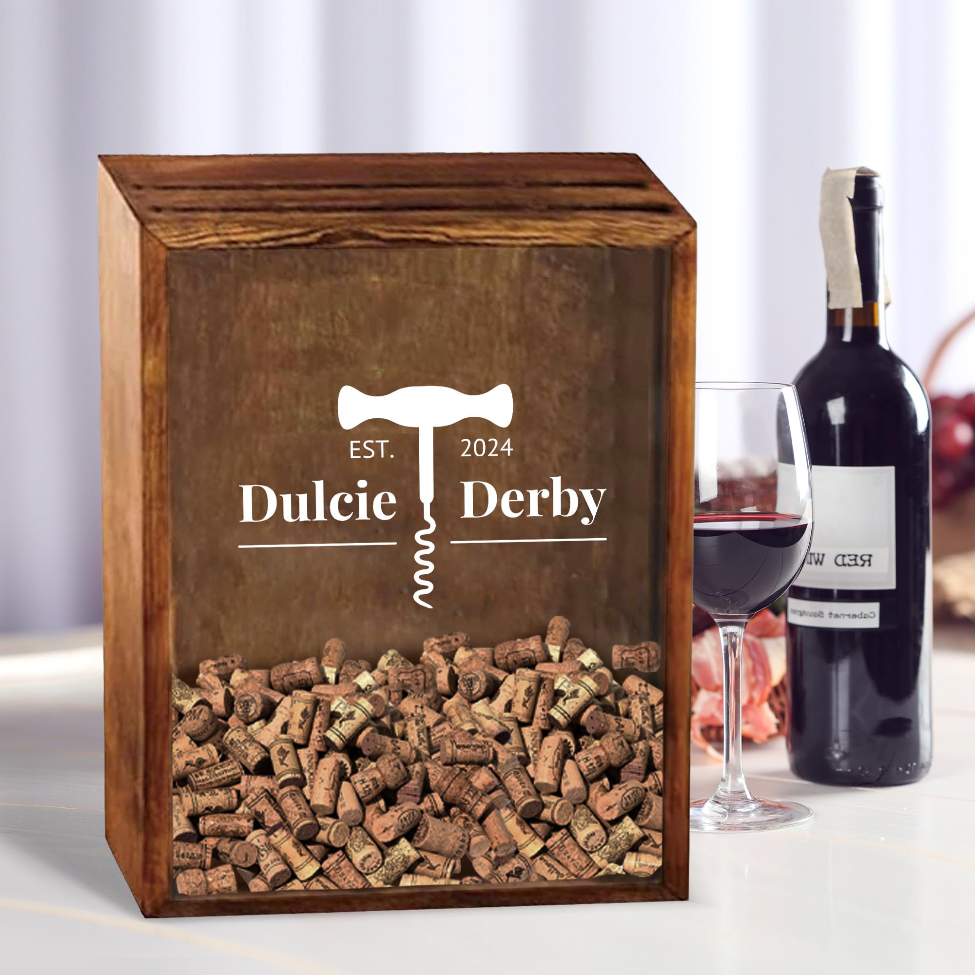 Personalzed Wne Cork Shadow Box Wne Cork Holder Wne Cork