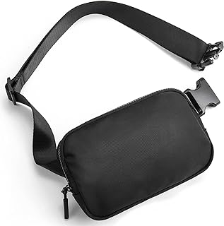 Telena Fanny Packs for Women Men Small Belt Bag Fashionable Crossbody Fanny Pack Waist Bag with Adjustable Strap Black