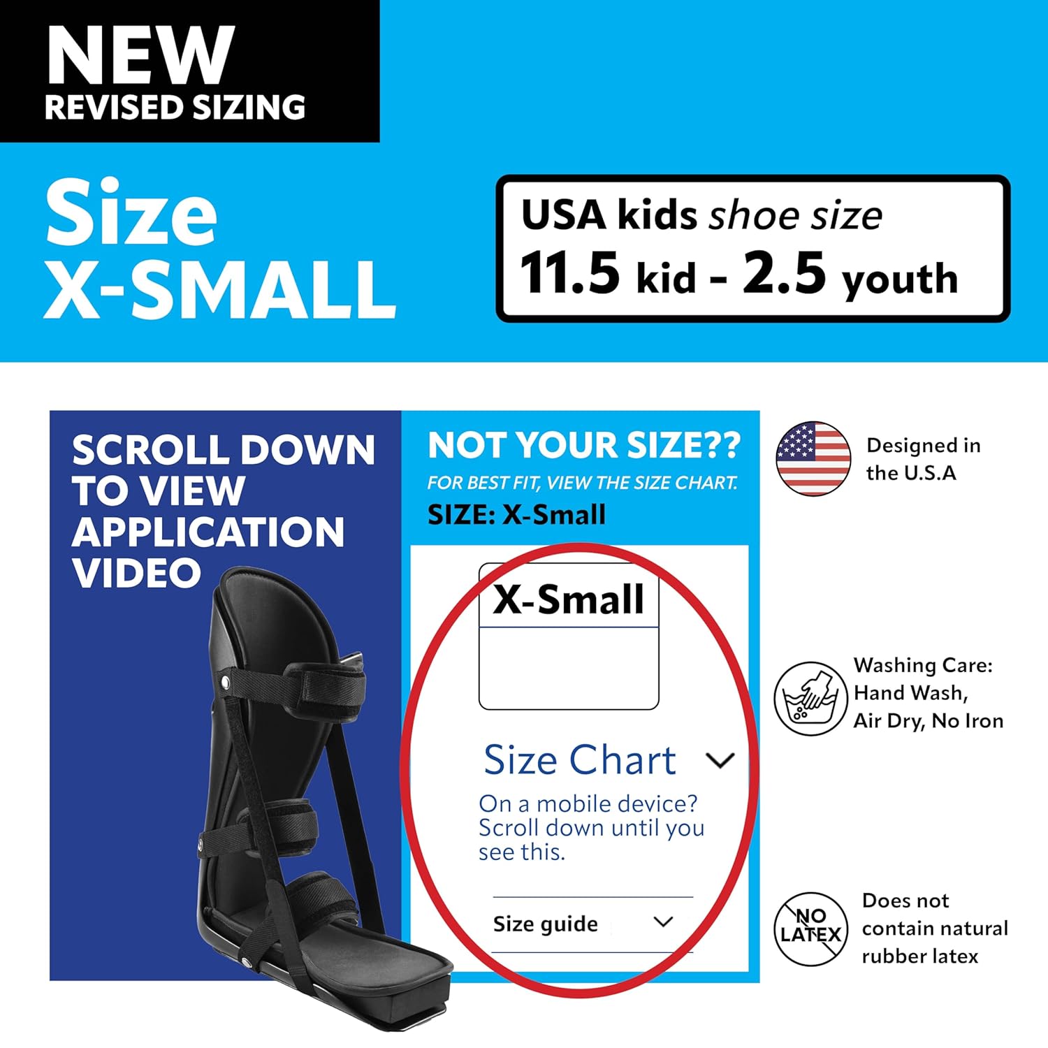 Brace On Kids Adjustable Night Splint - Pediatric Plantar Fasciitis, Achilles Tendon, Heel Spur, Injury, Foot Splint Boot for Children, Black, Size XS