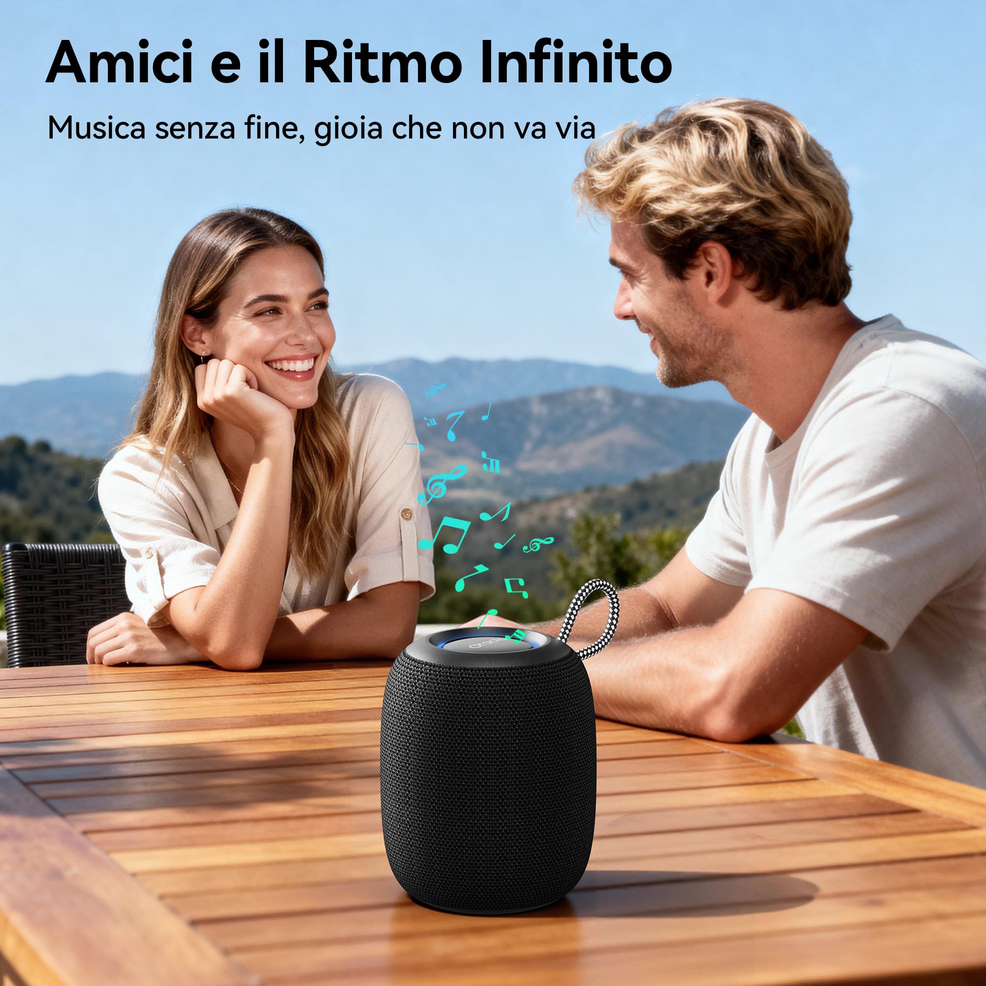 oraolo Cassa Bluetooth Portatile Altoparlante Doccia | 15W Impermeabile Bluetooth 5.4 Extra Bassi Attivi Chiamata Vivavoce per Casa Esterno Doccia