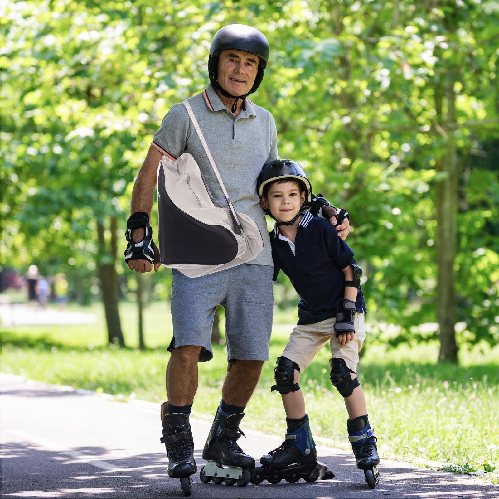 Skating Shoes Carry Bags Roller Skate Bag, Oxford Ice Skates Storage Bag for Kids & Adults, Unisex Adults Ice & Skate Bag II Fabric and Beach with Adjustable Shoulder Strap