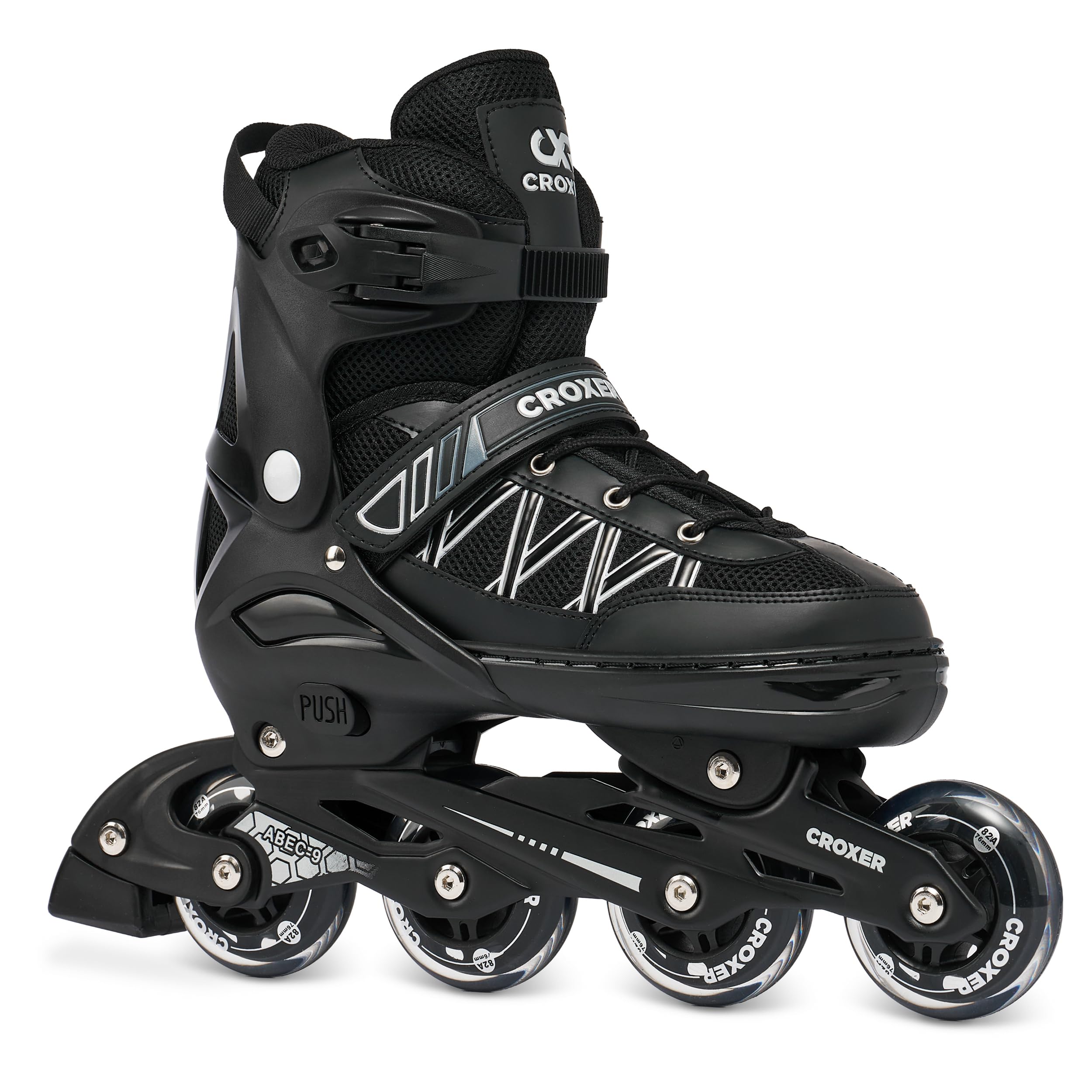 Verstellbare 2in1 Inlineskates-Schlittschuhe Torch - 76mm PU Rollen, Gummi-Härte 82A, ABEC-9 Chrome - Double Vent-System & DSAS - Leichte Polycarbonatschale - bis Größe 45