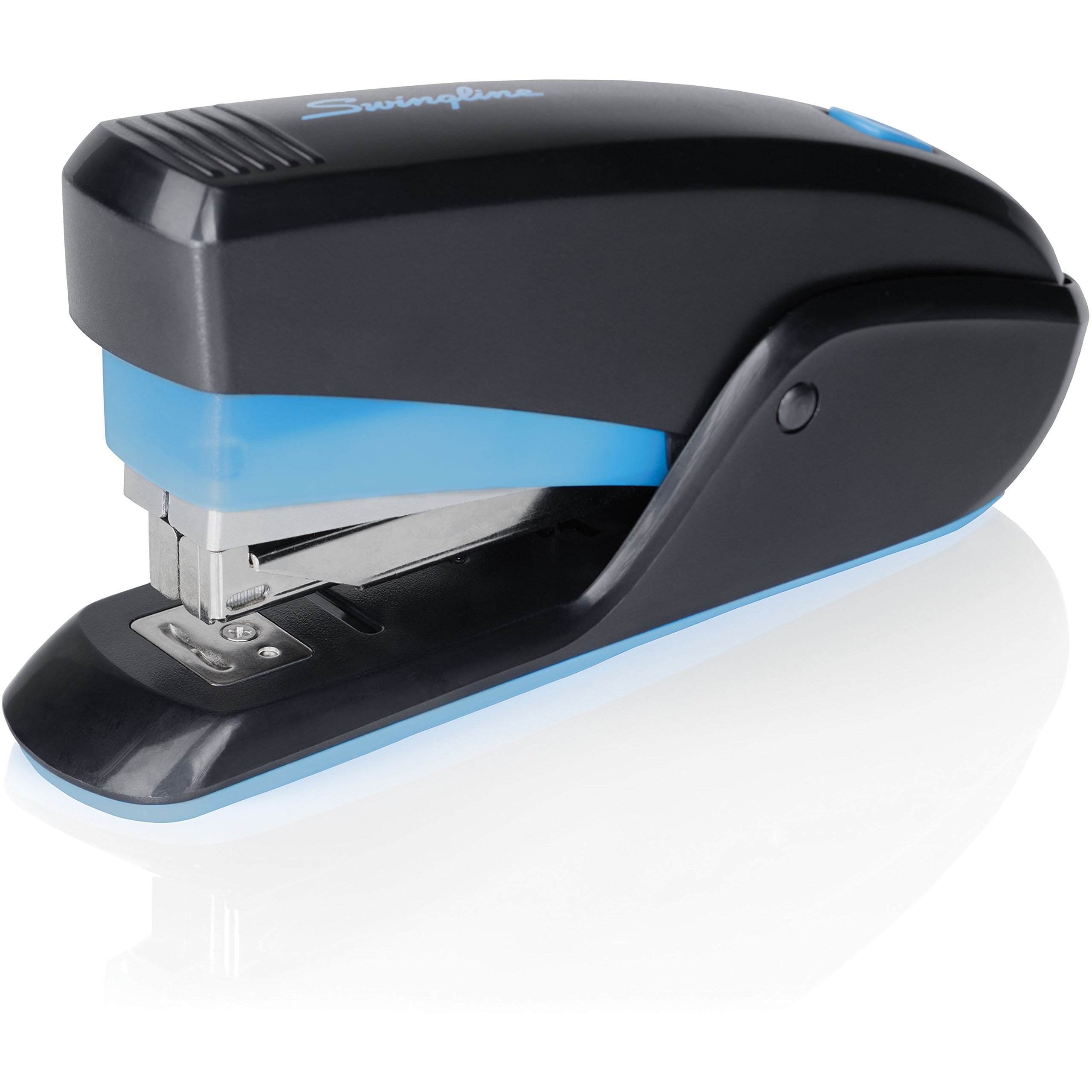 Swingline 64564 QuickTouch Reduced Effort Compact Stapler, 20-Sheet Capacity, Black/Blue