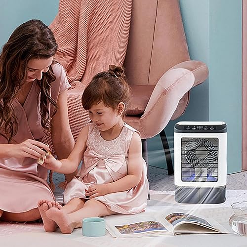 Miniatura 2 de Aire acondicionado portátil, enfriador de aire evaporativo en 3 velocidades, aire acondicionado personal USB con humidificador para oficina en casa,