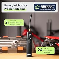 Woowind BP188 Elektromos Kerékpárpumpa 120 PSI - Hordozható Alumínium Kompresszor LED Lámpával - Autó, Bicikli, Motorkerékpár Pumpálásához 7