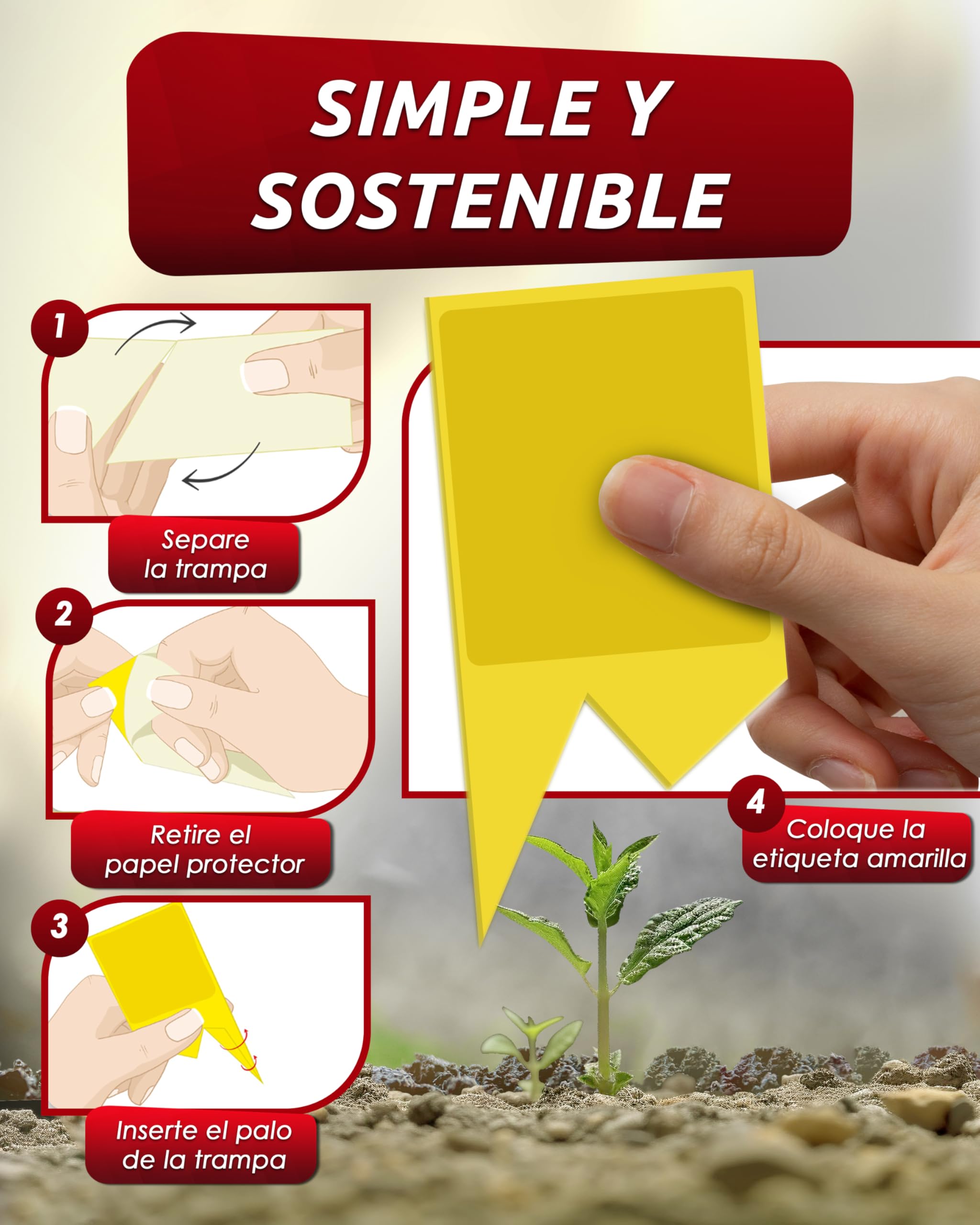PIC Trampas Cromaticas Amarillas contra para Mosquito del Mantillo - 60x Pegatinas Trampas para Mosquitos, Eficaz Trampa Mosquitos No Tóxica, Ideal para Plantas De Interior contra Moscas pequeños