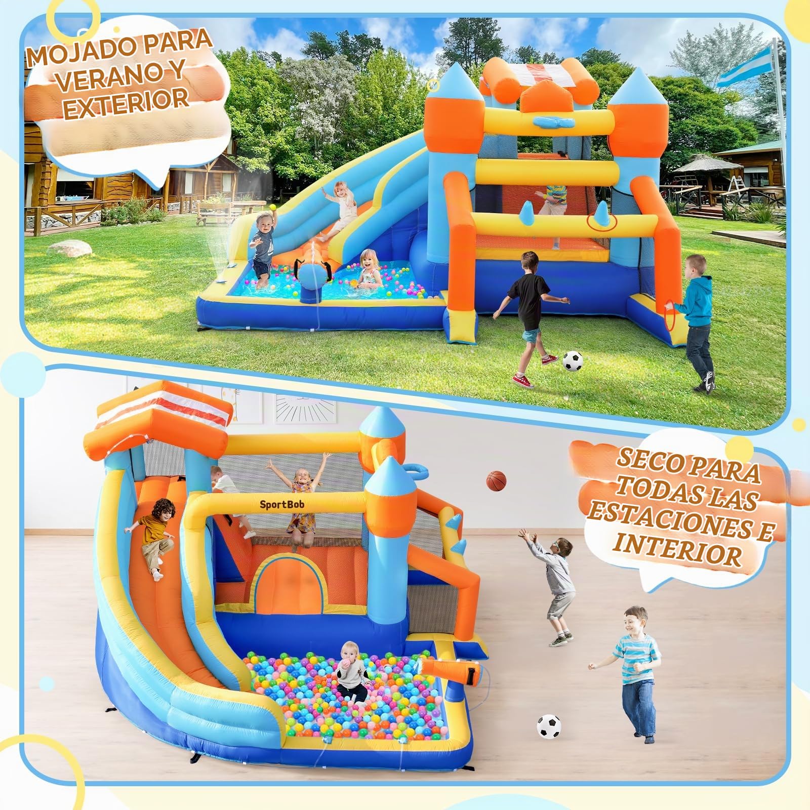 Castillo Hinchable para Niños, Interior y Exterior