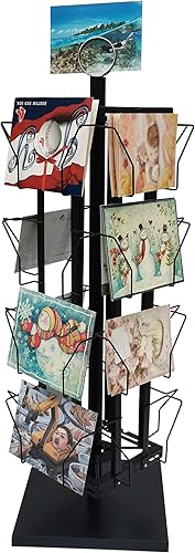 FixtureDisplays® Estante ajustable para tarjetas de felicitación de 4 x 6 a 7 x 5 pulgadas, horizontal vertical. Tamaño del bolsillo: 4.5 a 9.9