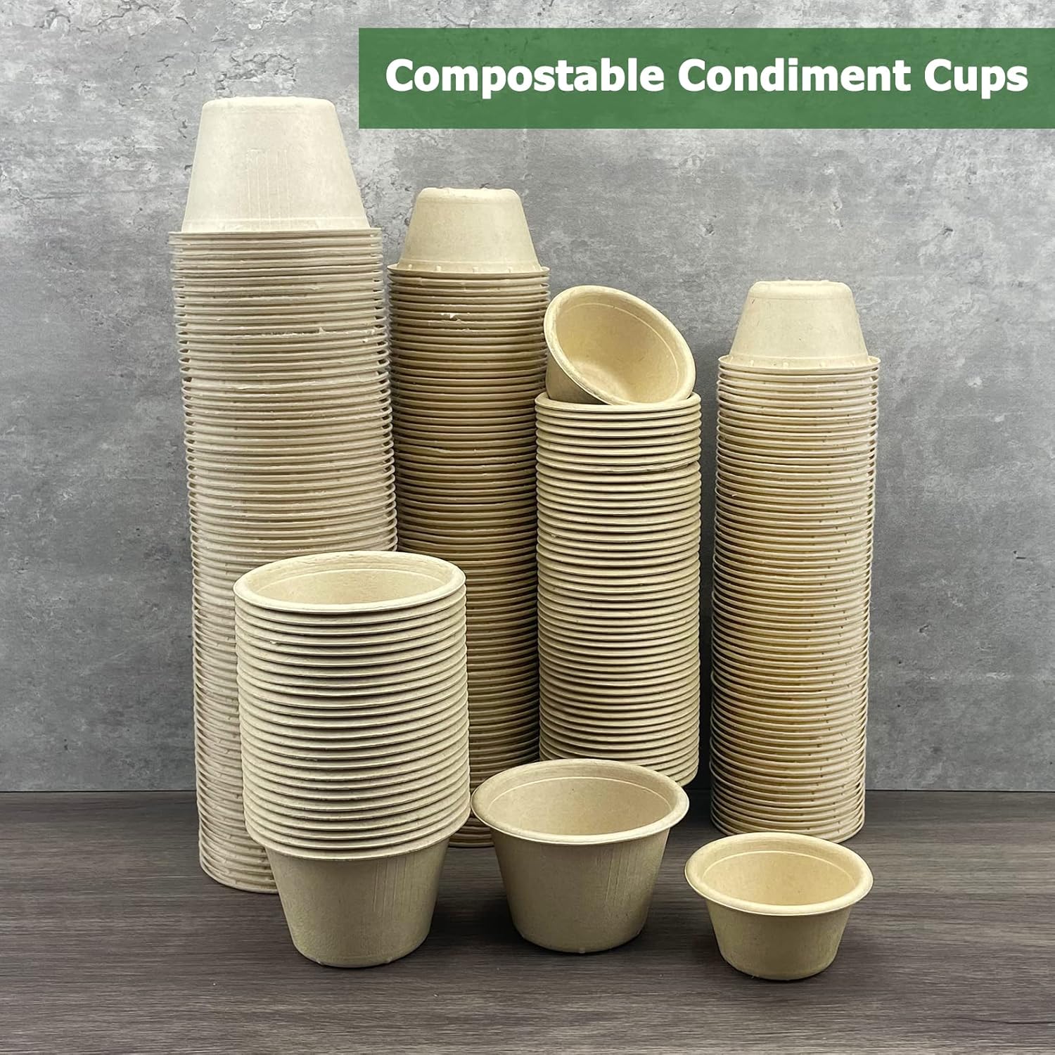 CAMKYDE 4 oz Disposable Bagasse Fiber Souffle Cups 100pk, 100% Natural Biodegradable Compostable Condiment cups Sample Cup Tasting Cup (Natural, Pack of 100) - Image 6