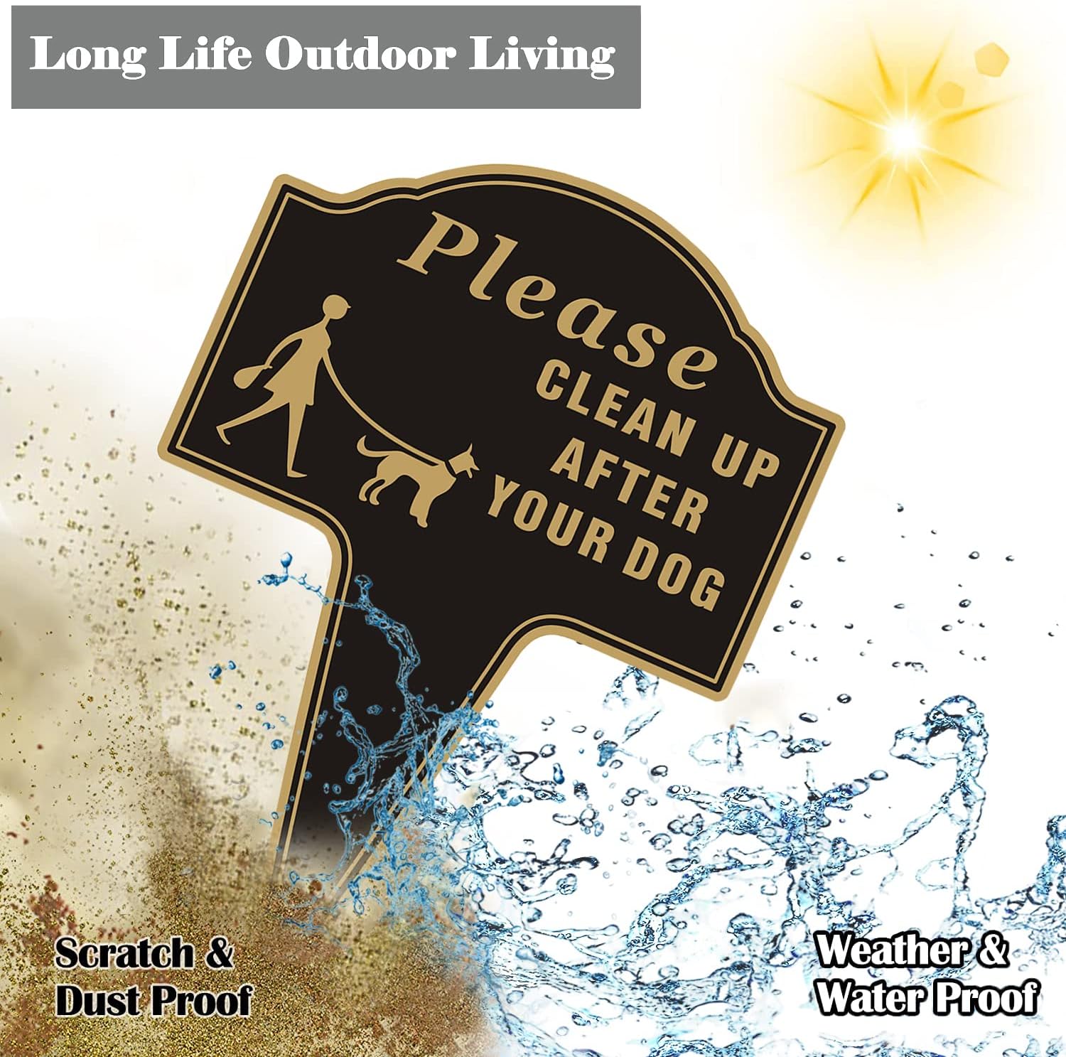 Clean Up After Your Dog Sign, Yuntarda 2-Pack 10”x14” No Poop Signs for Lawn No Pooping Dog Signs For Yard with Stake Double Sided Yard Sign Easy Install for Outdoor Use