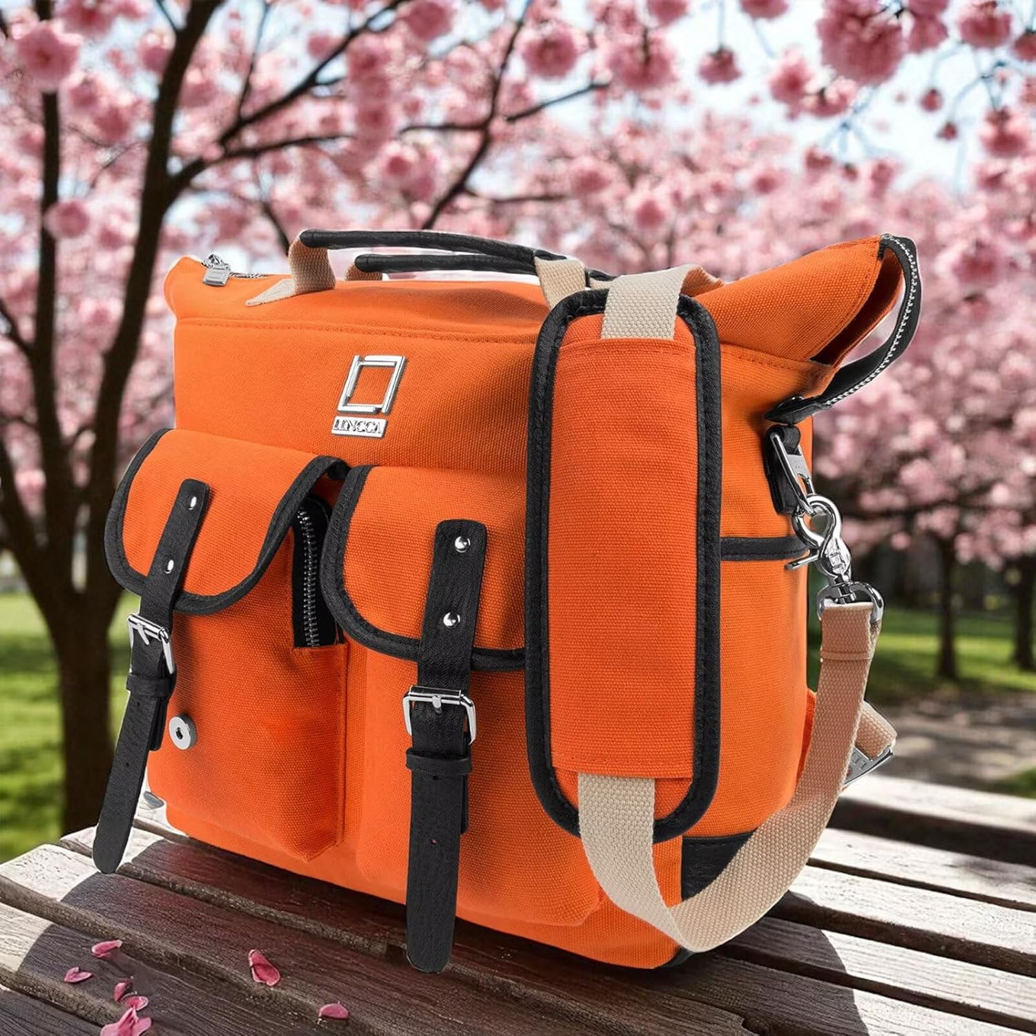 3 In 1 Convertible Canvas Bag, Back Bag, Messenger, Briefcase with 10 In Tablets Padded Compartment