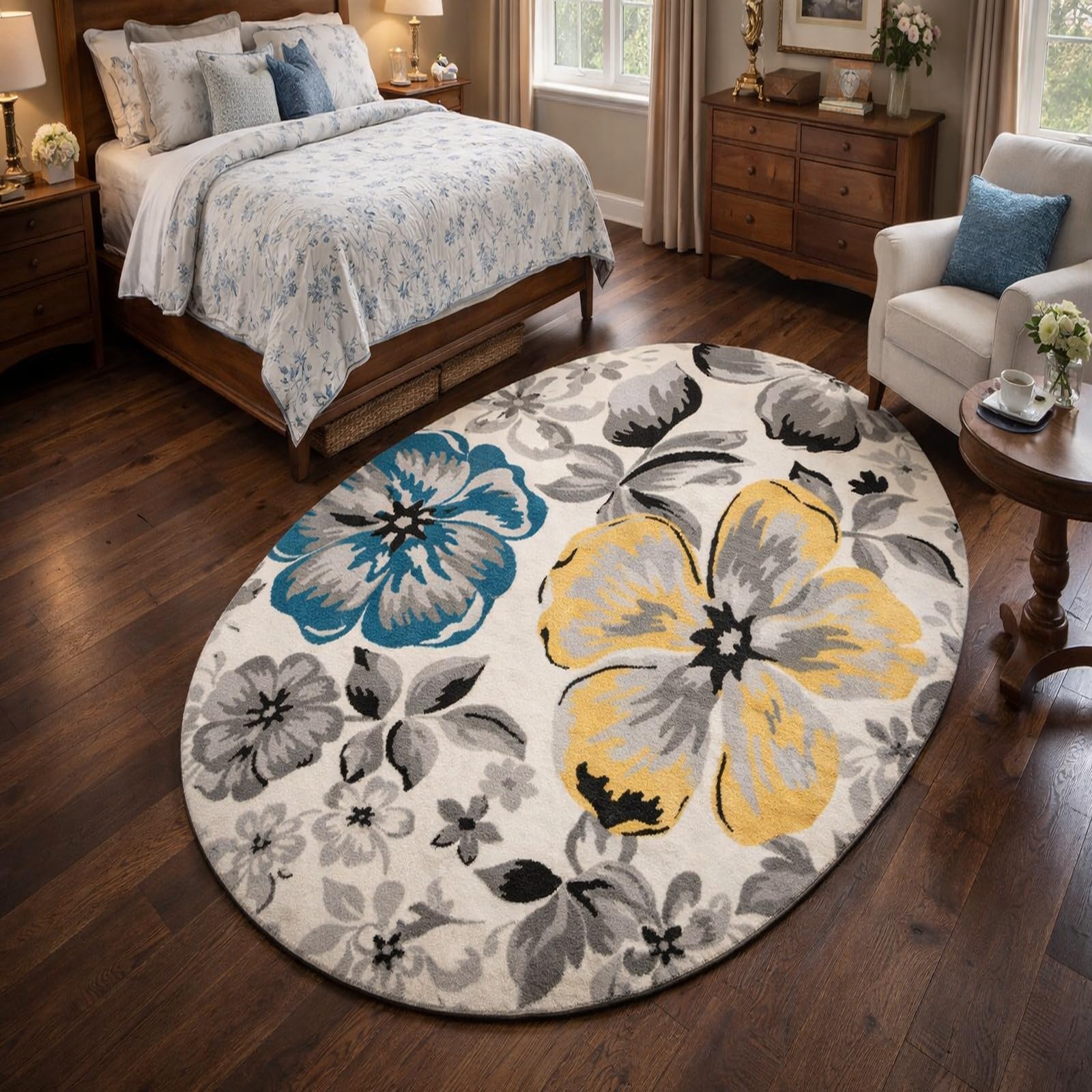 Tapis lavable pour entree et couloir motif moderne beige