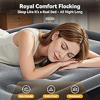 Vista 3 de Colchón de aire individual con bomba integrada, colchón inflable elevado de 18 pulgadas, colchón inflable en 2 minutos, colchón de aire individual