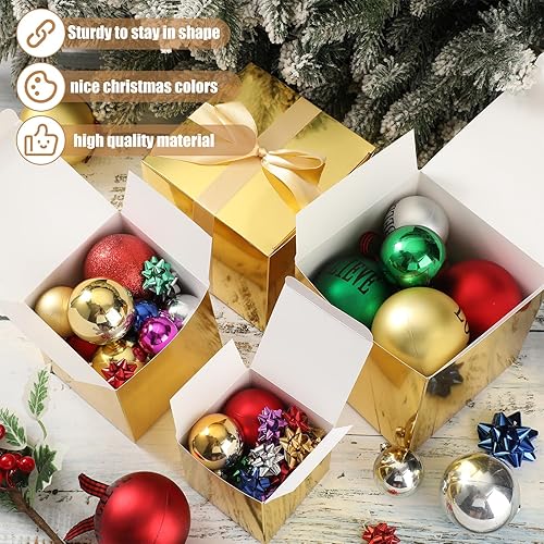 Miniatura 3 de 60 cajas de regalo de Navidad de 3, 4, 5 pulgadas, con tapas, cajas para regalo, cajas de papel kraft con cordel a granel para cajas de regalo de