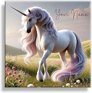 Customizable Unicorn Canvas Wall Art – Personalized Name Sign for Girls’...