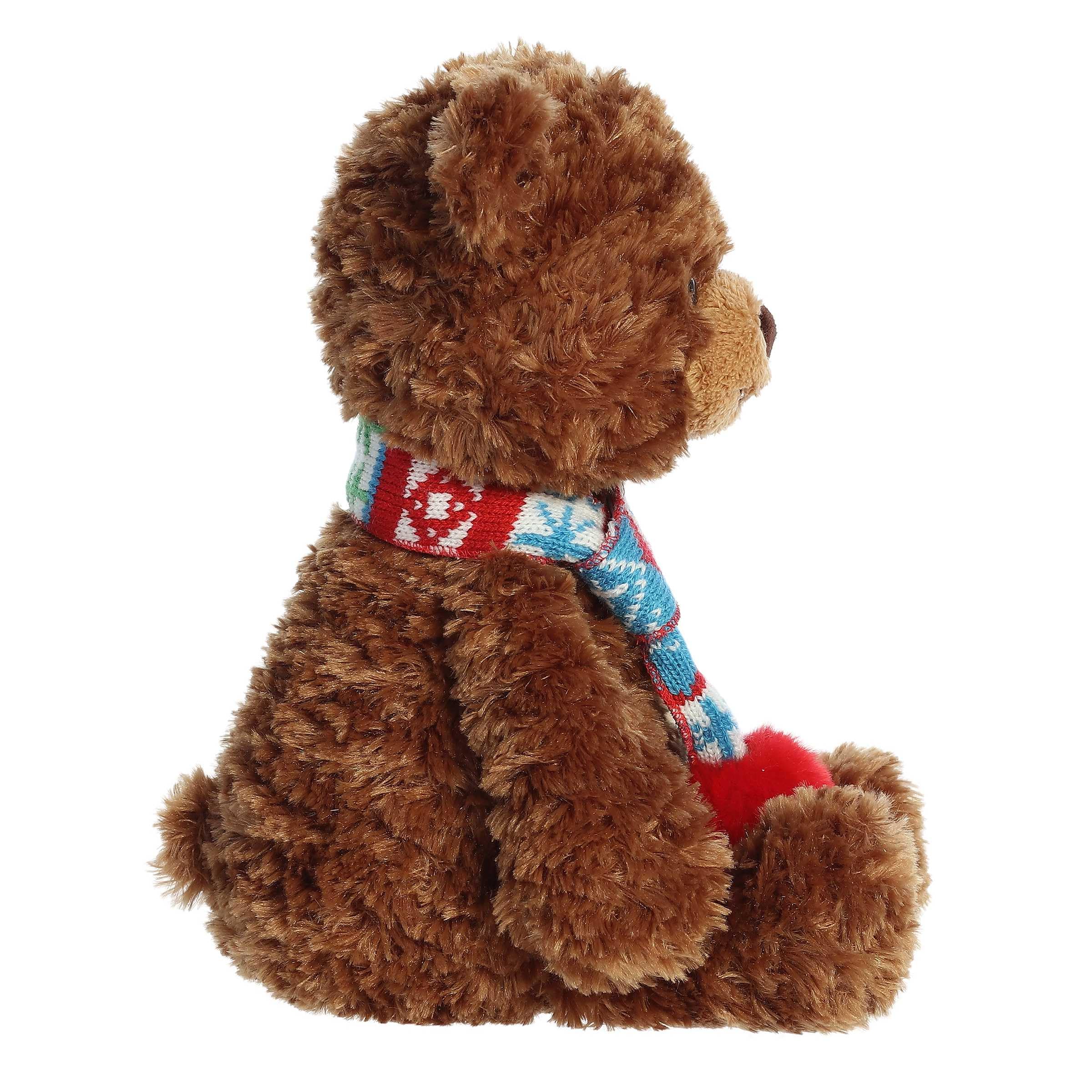 Aurora Festive Holiday Bundled Bear Sven Stuffed Animal - Seasonal Cheer - Heartwarming Gifts - Brown 14 Inches