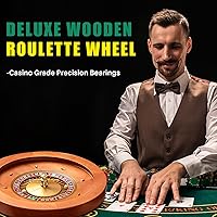 Vista 5 de Leyndo Rueda de Ruleta de Madera de 20 Pulgadas con 4 Bolas de Ruleta Rodamientos de Precisión de Grado Casino Rueda de Ruleta Mesa Giratoria