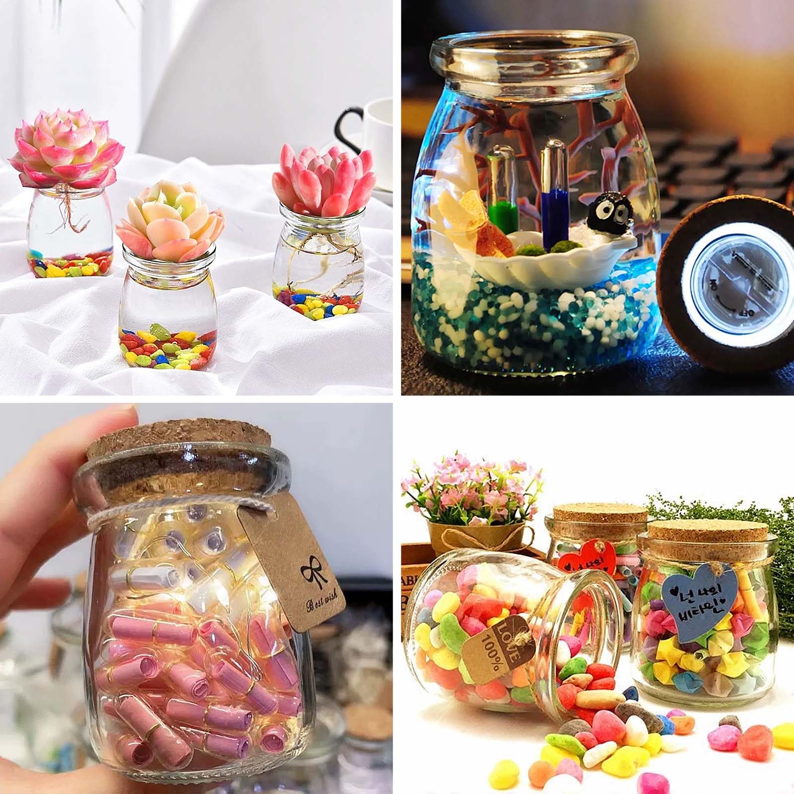 YlYADl 24 Stück 100ml Kleine Glasflaschen,Joghurtgläser mit deckel,Pudding Gläser,Mehrzweck Nachtisch Gläser für Marmelade,Joghurttopf aus Glas für Hochzeitsgeschenke, Partys, Gewürze & Marmelade
