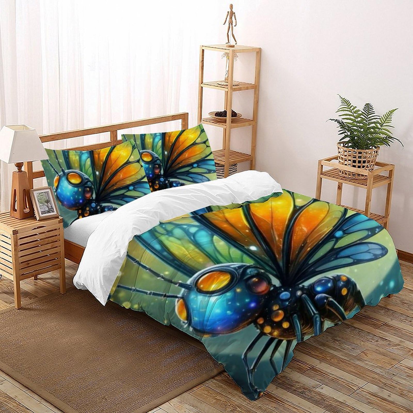 Housse de couette papillons 200x200cm le cadeau idéal pour chambre de filles