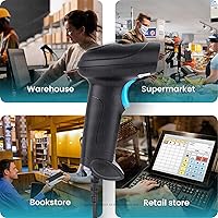 Vista 7 de HT410 Código de barras y QR 2D y 1D Indicador de mano con cable con escaneo de inducción y ajustes de sufijo Escáner de código de barras de cámara 2D