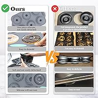 Vista 4 de Tongjude 8 piezas de moldes de silicona para donas, moldes de silicona antiadherentes para magdalenas, tazas de horno de silicona resistentes al