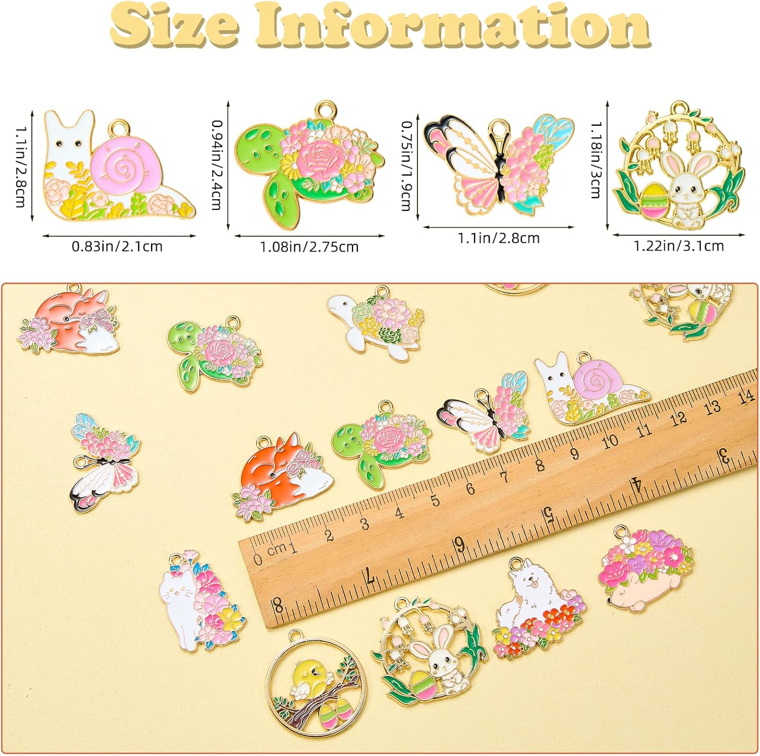 20 Pcs 10 Style Metal Animal Flower Charms for Jewelry Making Bulk Cute Assorted Enamel Charms Pendants for Keychain Earrings Necklaces Bracelets DIY Supplies - Image 2