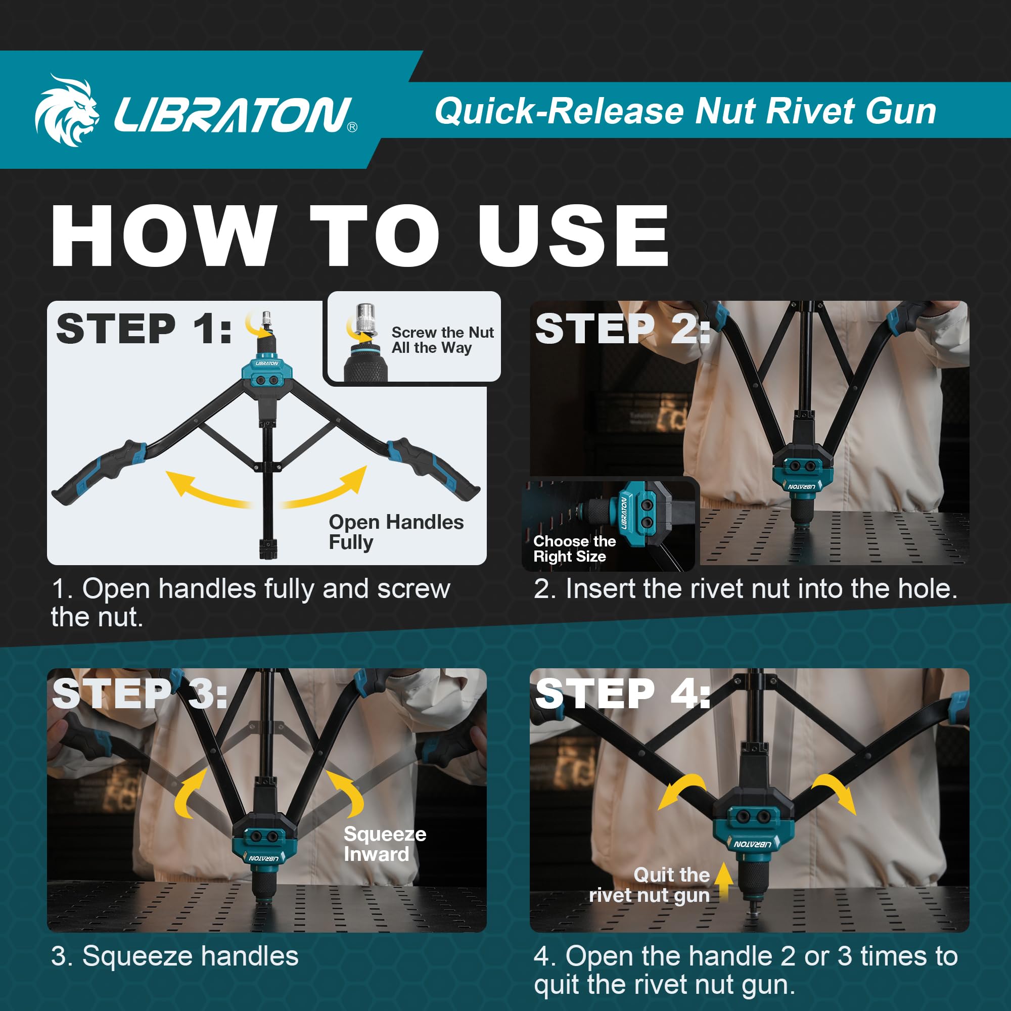 LIBRATON Pince a Insert, 16” Outils à Insert, Écrou a Sertir