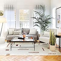 Vista 34 de AmHoo - Juego de 2 fundas de almohada decorativas para casa de campo, a rayas y a cuadros, juego de fundas de almohada de algodón y lino para sofá