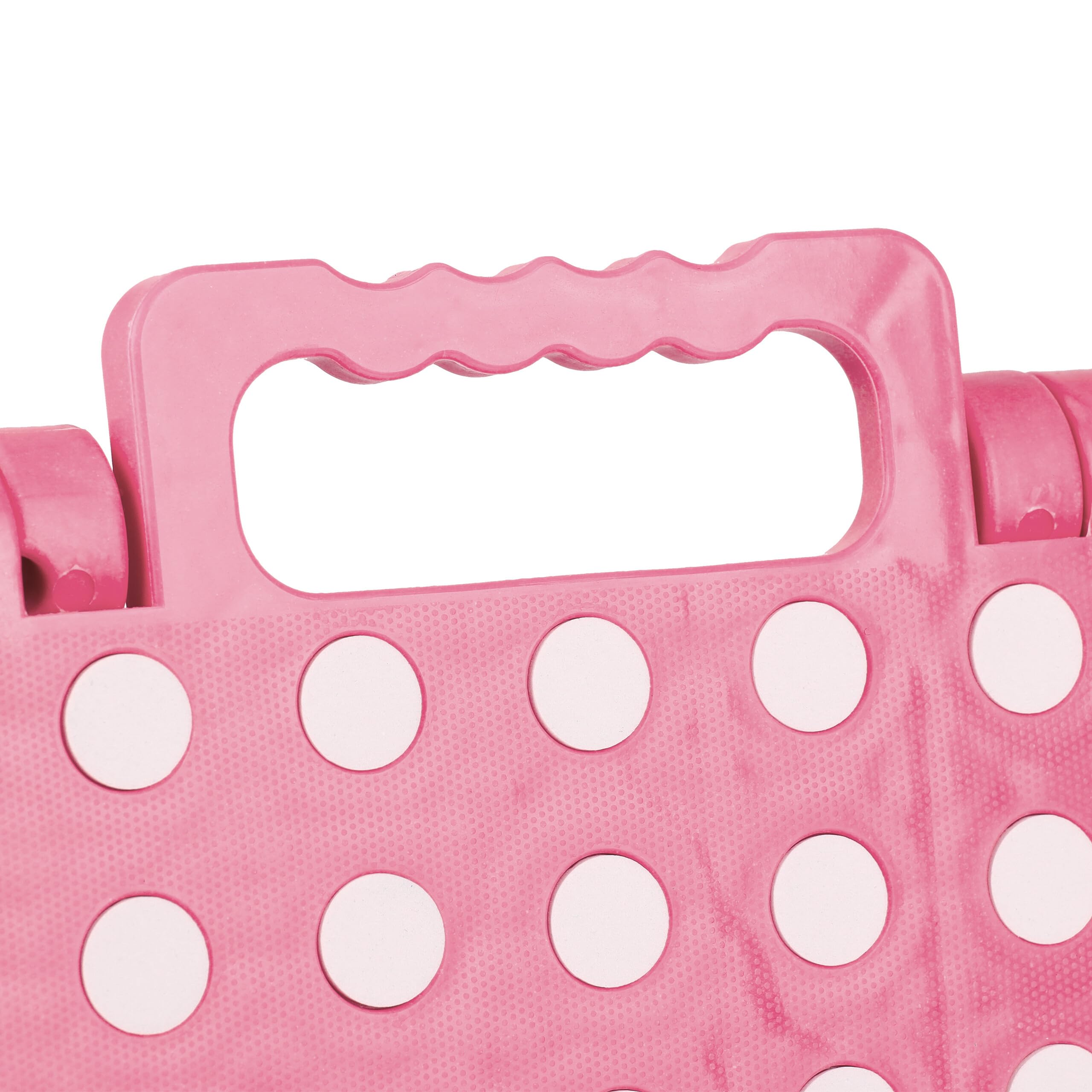 Relaxdays Sgabello Pieghevole, Sgabellino Antiscivolo con Un Gradino e Manico, Fino a 120 kg, 39 x 38,5 x 32 cm, Pink