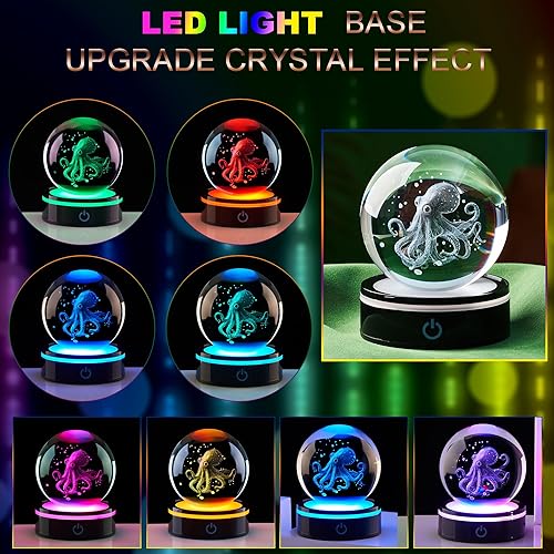 Miniatura 2 de Estatua de bola de cristal 3D, regalo de bola de cristal de océano femenino, adecuada para amigas y amigos, graduados, amigos, colegas, entusiastas