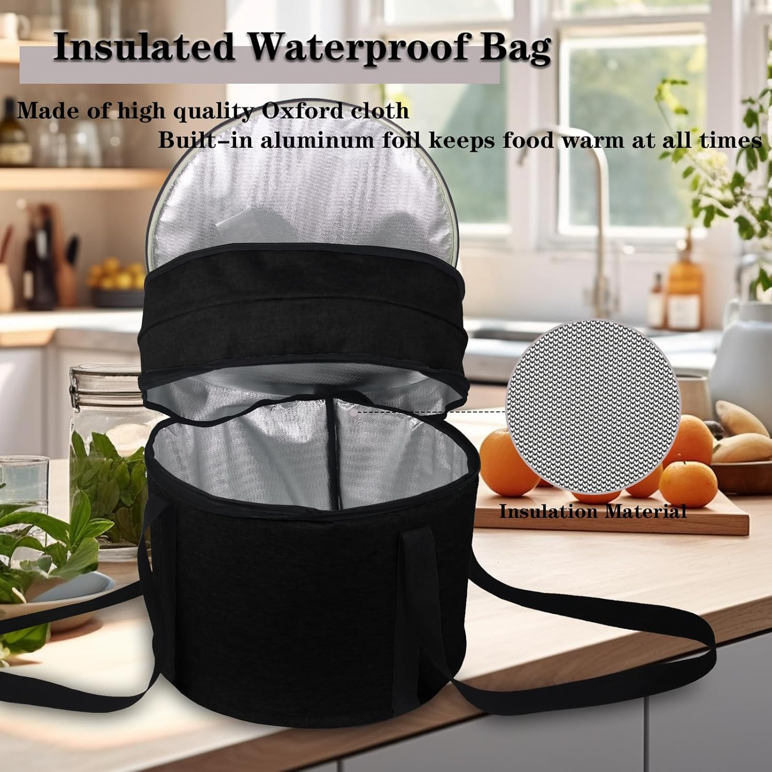 Slow Cooker Carrying Bag for Instant Pot 3-6QT Pressure Cooker, Portable Outdoor Double Layer Travel Bag Insulated Travel Carrier with Easy to Clean Lining Accessories for Instant Pot Slow Cook